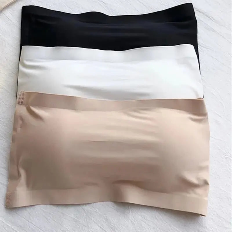 Nahtlose einteilige Röhrenoberteile für Damen, herausnehmbare Polster, Dessous, Basic, Schwarz/Weiß/Haut, trägerloser BH für Damen, Bandeau, sexy Dessous