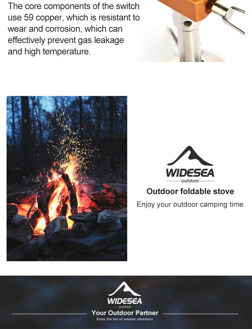 Widesea Camping Gas Brenner Tourist Herd Outdoor Tragbare Heizung Herd Überleben Überleben Ofen Tasche Picknick Kochgeschirr