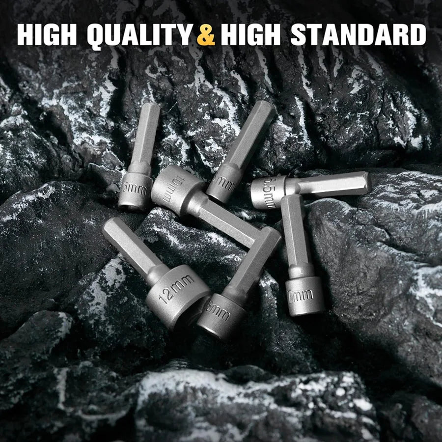 9 stücke/14 stücke Leistungsstarke Buchse Innensechskantschlüssel Sechskantgriff Schraubendreher Buchse Verlängerungsstange Pneumatische Schraubendreher Einsatz