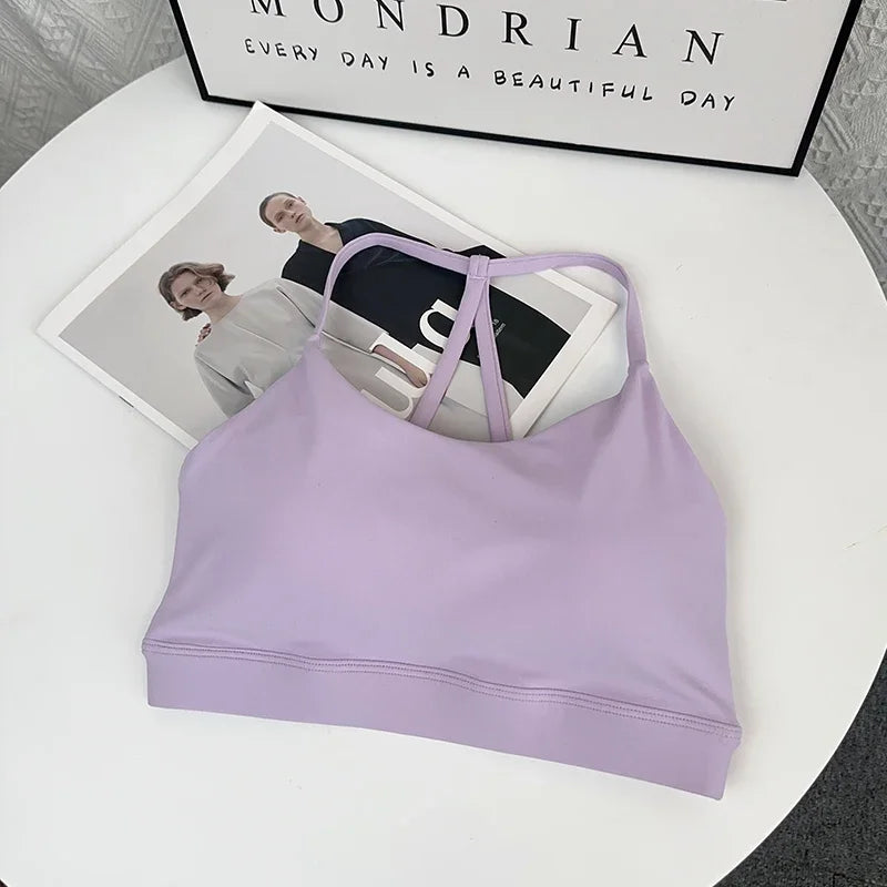 Frauen Fitness Sport-Bh Top Sexy Schönheit Zurück Gym Crop Tops Stoßfest Fitness Schnell Trocknend Pilates Läuft Yoga Tank Top