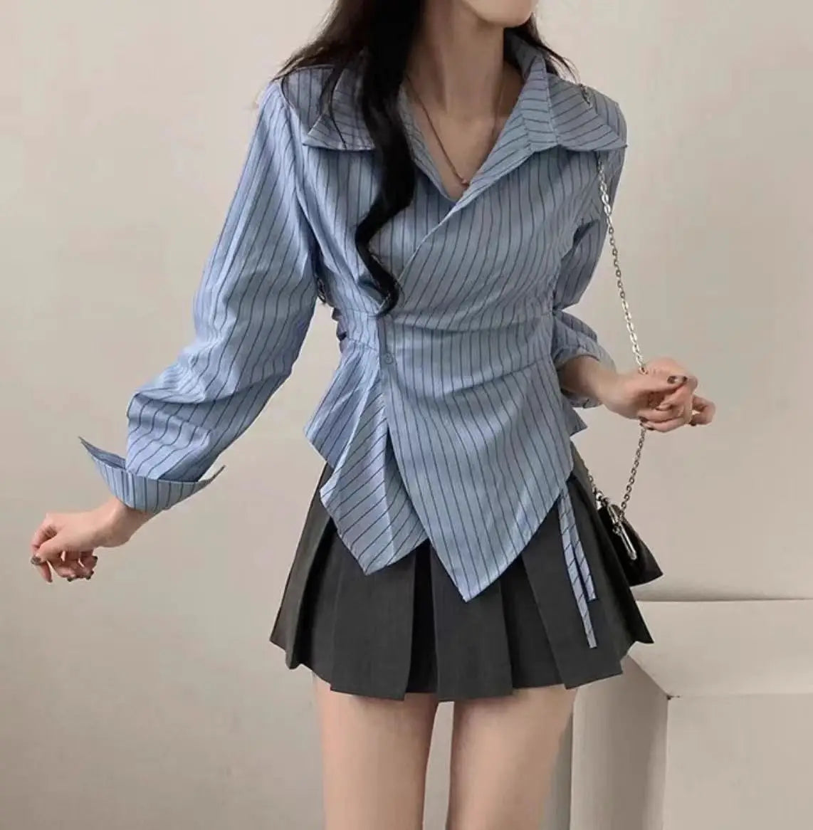 Langarm Casual Gestreiftes Hemd Frauen Shirts Frühling Herbst Mode Weibliche Dünne Bluse Tops Büro Dame Shirts
