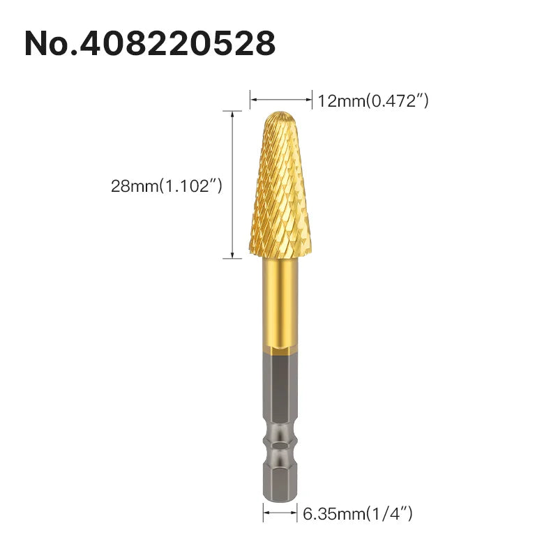 LIDIAO Titanbeschichtung, Rotationsgrate, Rotationsfeile, Sechskantschaft, Schleifwerkzeuge, Gravur, Schleifen, Polieren, Bit für Metall, Holz
