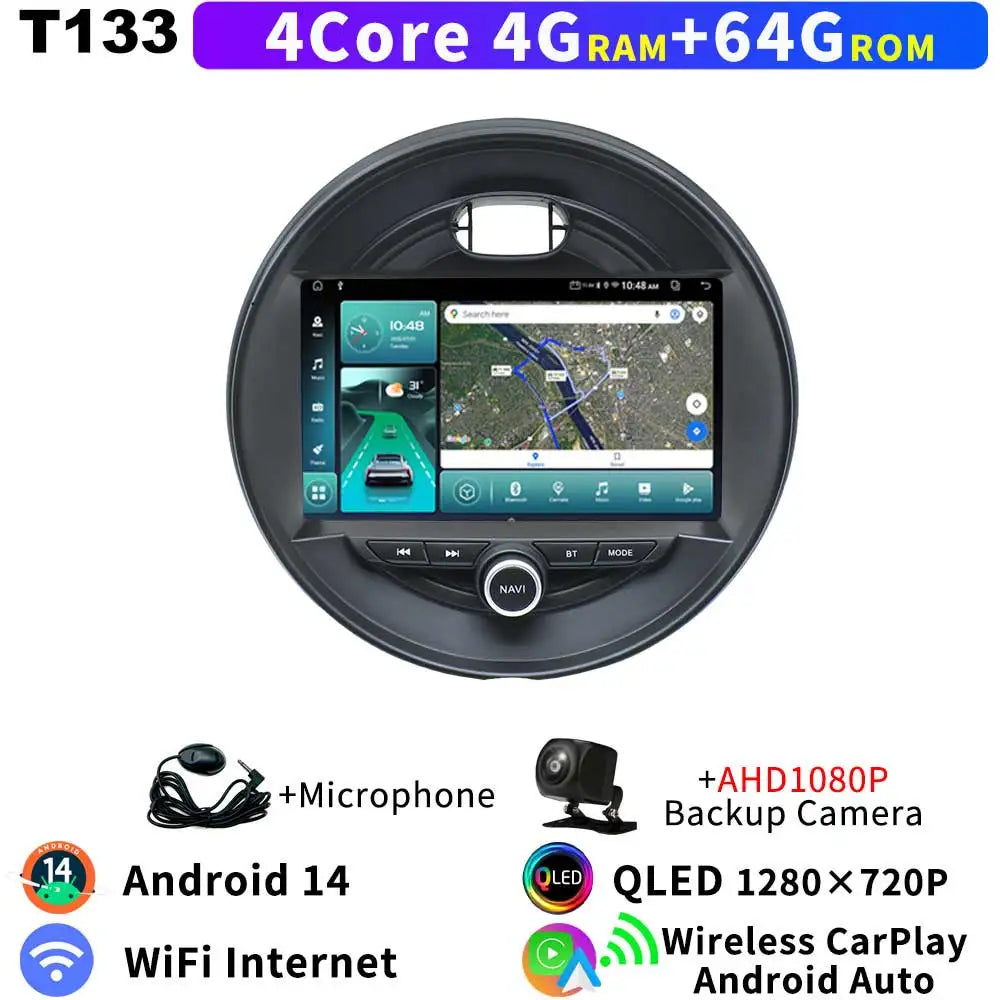 Für Mini Cooper F54 F55 F56 F57 F60 2014-2019 Head Unit Android 14 8Core QLED GPS Navigation CarPlay auto Radio Multimedia Player