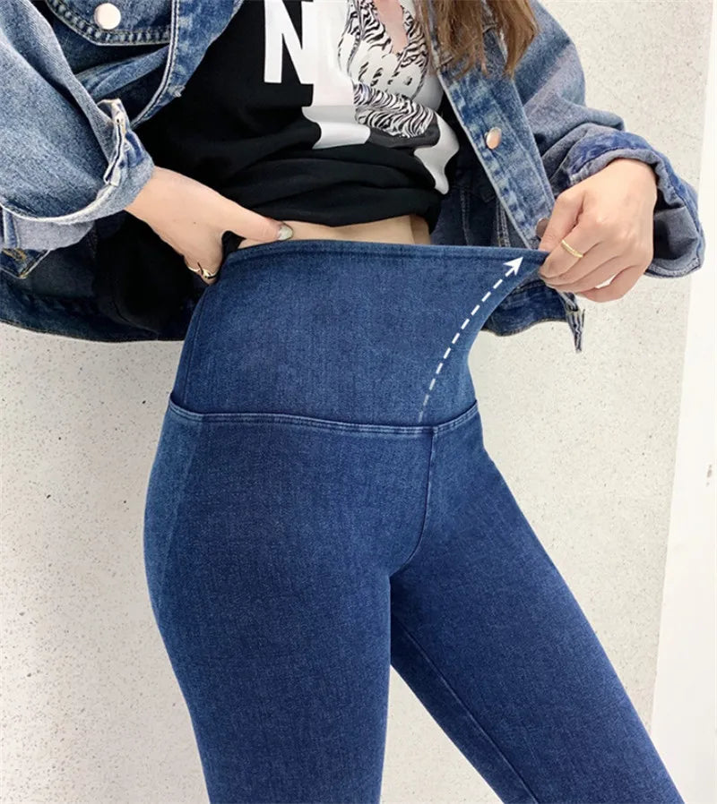 Frauen Jegging Jeans hoch taillierte Mode Jeans hose gute dehnbare Streetwear Laufsport lässig Body Shaping Hosen Legging