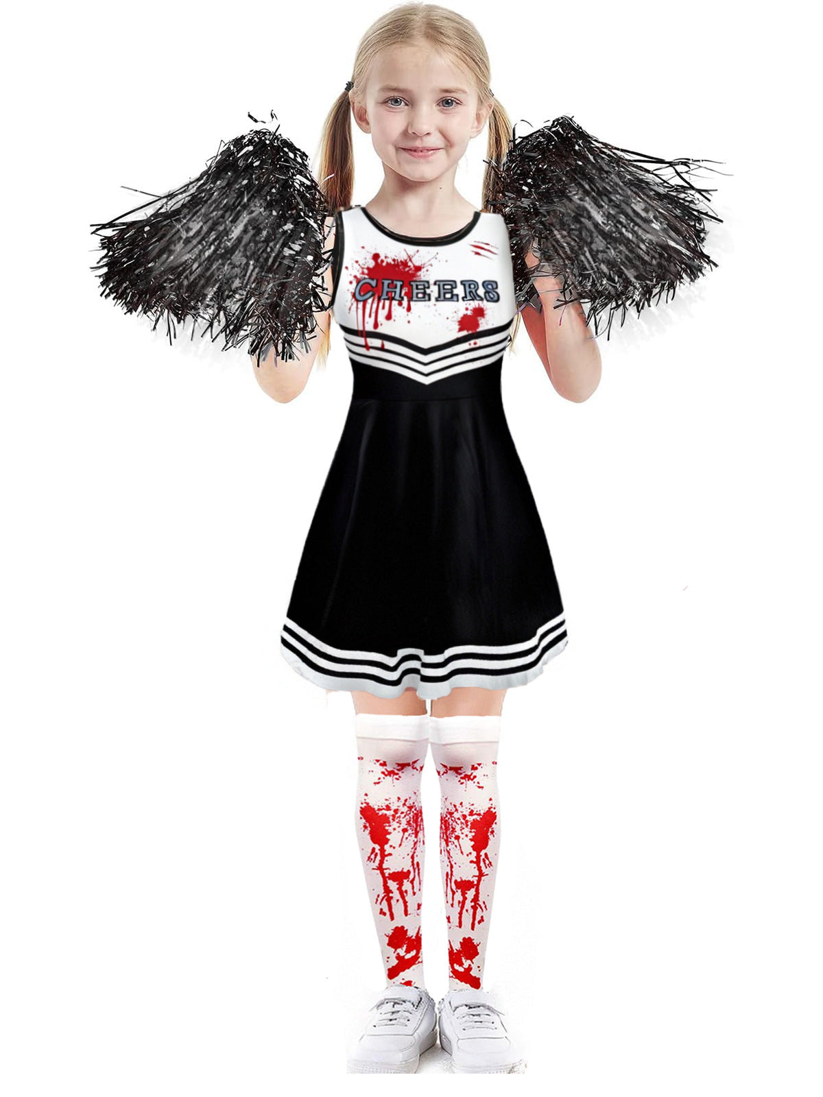 Halloween Party Kostüme Scary Blood Cosplay Kleidung Kinder Mädchen Digitaldruck Cheerleader Childs Kleid Hand Blumen Anzug