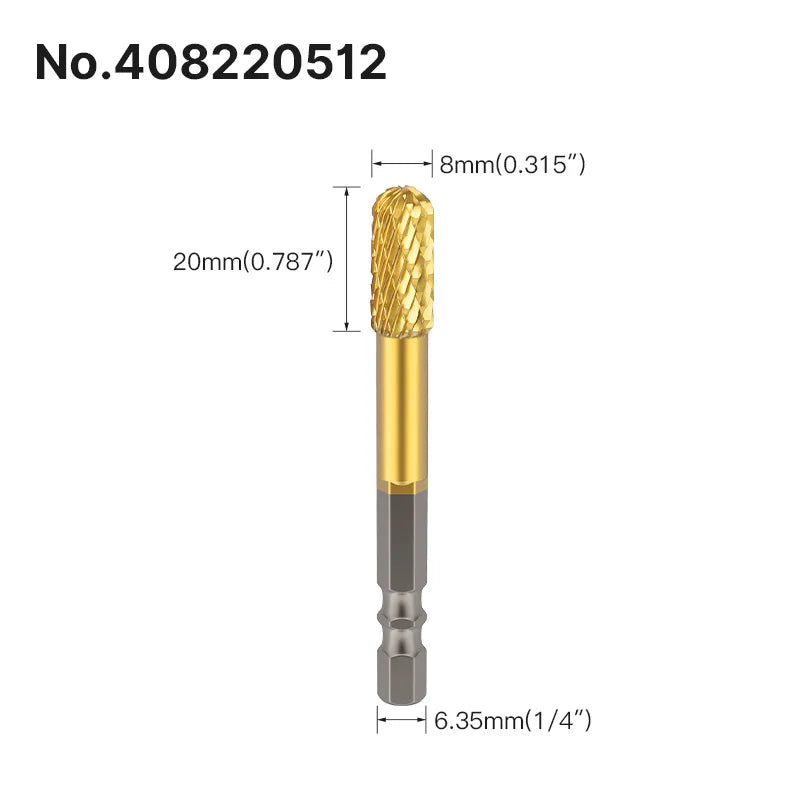 LIDIAO Titanbeschichtung, Rotationsgrate, Rotationsfeile, Sechskantschaft, Schleifwerkzeuge, Gravur, Schleifen, Polieren, Bit für Metall, Holz