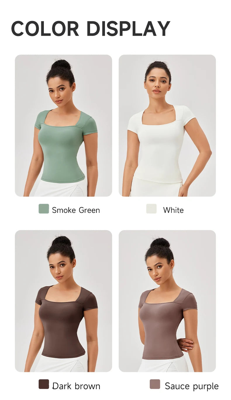 Yoga Tops Frauen Gym Training Sport Tops Quick-Dry Yoga Shirts kurzarm Outdoor Laufen Fitness Casual Sport T-shirt