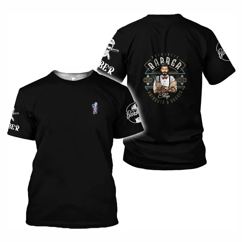 Barber Shop T Shirt Für Männer Friseur Grafik T-shirt 3D Gedruckt Kurzen Ärmeln Arbeit Tragen Tops Sommer Übergroßen T-shirts