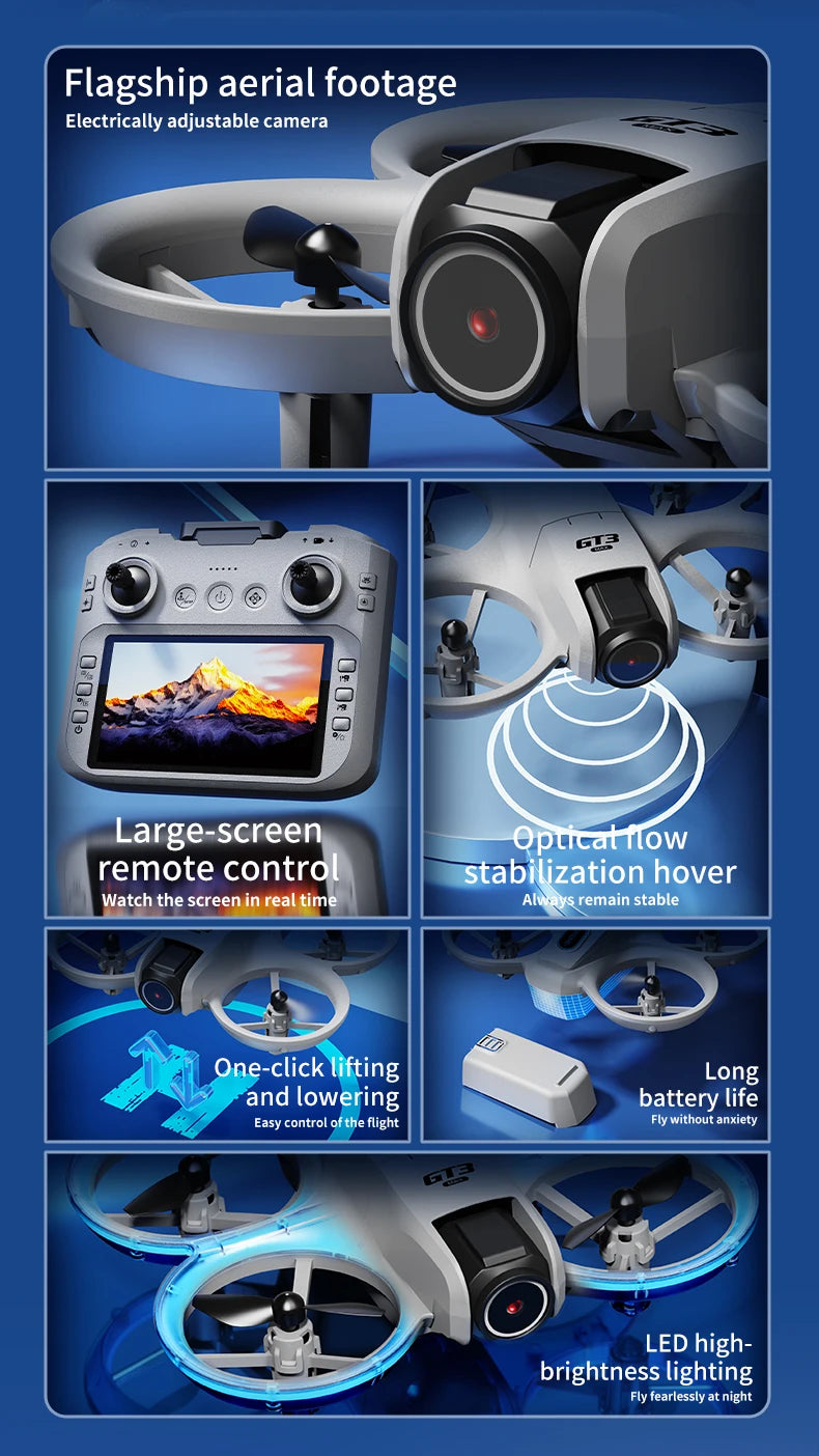 Xiaomi Gt3 Max Drohne 8k HD Luftaufnahmen, großer Bildschirm, optischer Fluss, Positionierung, bürstenlos, intelligente Hindernisvermeidung