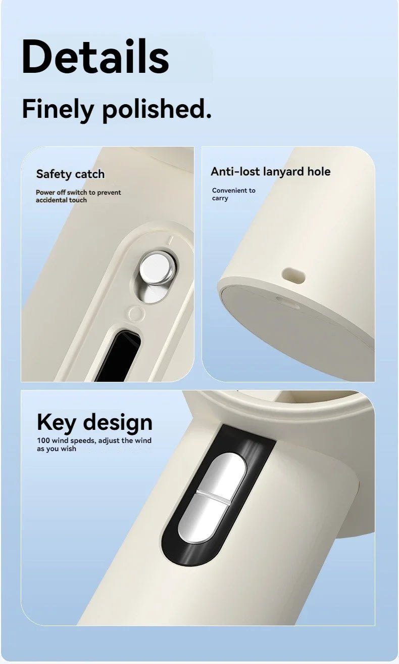 Xiaomi MIJIA 100-Gang-Handventilator mit hoher Geschwindigkeit, USB-Aufladung, tragbarer Mini-Turbo-gewalttätiger kleiner leistungsstarker Außenventilator, 3000-mAh-Akku