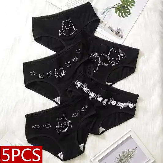 5 Teile/satz Baumwolle Cartoon Niedlichen Höschen Mädchen Kurze Unterwäsche Für Frauen Damen Pantys Weibliche Weiche Unterhose Sexy Dessous M-XL