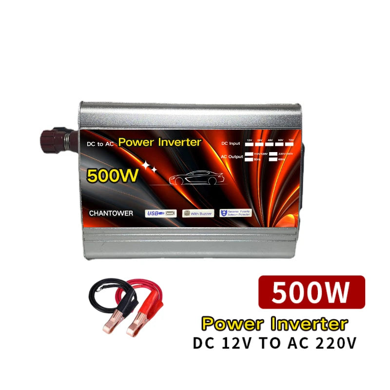 Wechselrichter 12 V 220 V Solar-Wechselrichter 500 W 1000 W 1500 W 2000 W tragbarer Spannungswandler Auto-Ladegerät-Konverter Auto-Wechselrichter