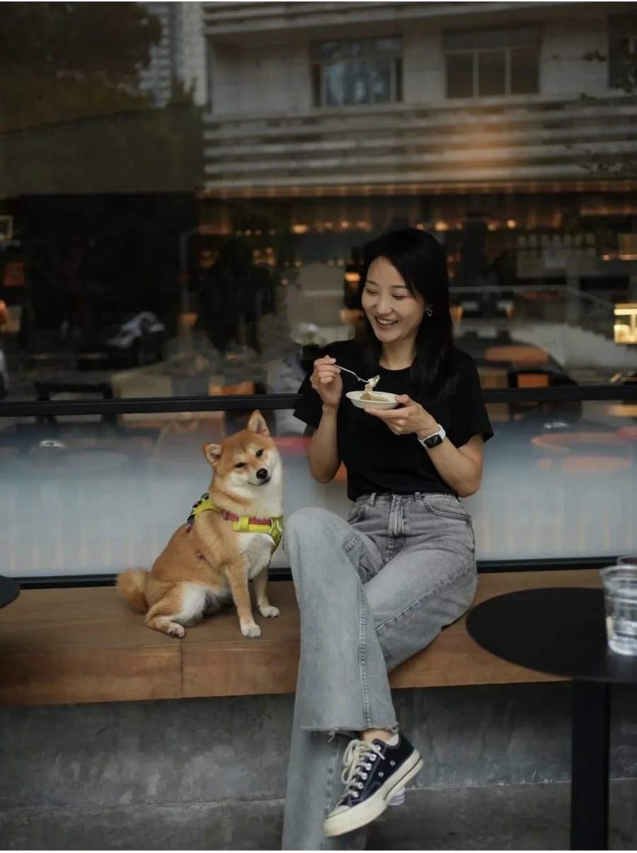 ETJ Damen-Jeans mit weitem Bein und hoher Taille, klassisch, alles mit fünf Taschen, gewaschen, weich, bequem, ultralange Jeans6045022