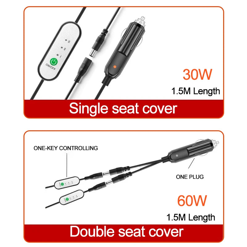 12-24V Beheizte Auto Sitz Flanell Kissen Winter Verlängern Wärmer Sitz Heizung Auto Zubehör Pads Universal Auto Sitz heizung Abdeckung