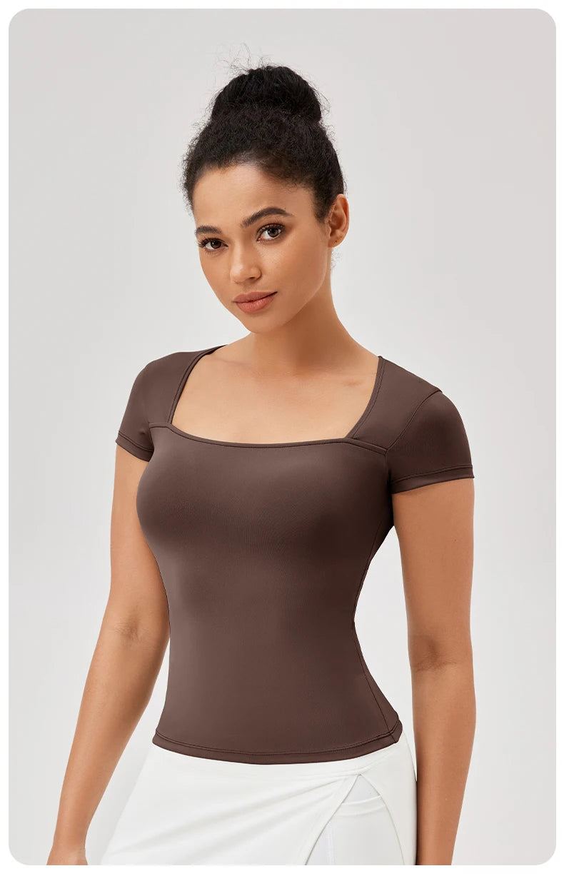 Yoga Tops Frauen Gym Training Sport Tops Quick-Dry Yoga Shirts kurzarm Outdoor Laufen Fitness Casual Sport T-shirt