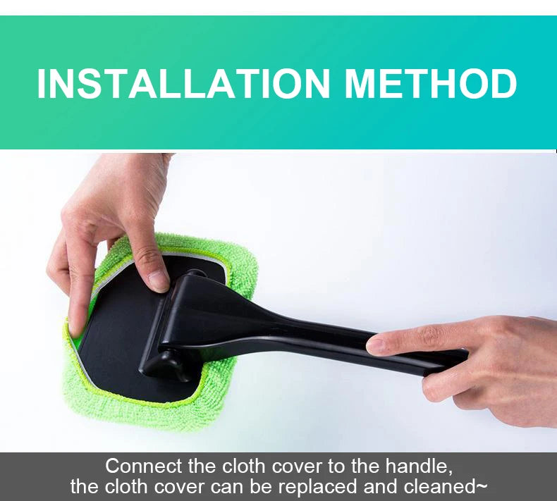 Auto Fenster Reiniger Pinsel Kit Mikrofaser Windschutzscheibe Reinigung Werkzeug Auto Innen Glas Waschen Wischer Langen Griff Wiederverwendbare Tuch Pad