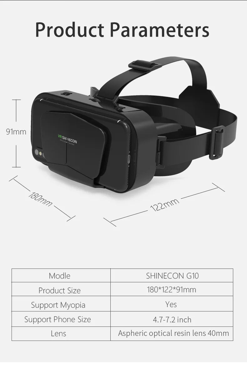 Vr Brille Virtual-Reality-Headset Viar-Geräte Helm 3D-Objektive Smart-Brille für Smartphones Handy Handy Gogle Spiel Zubehör