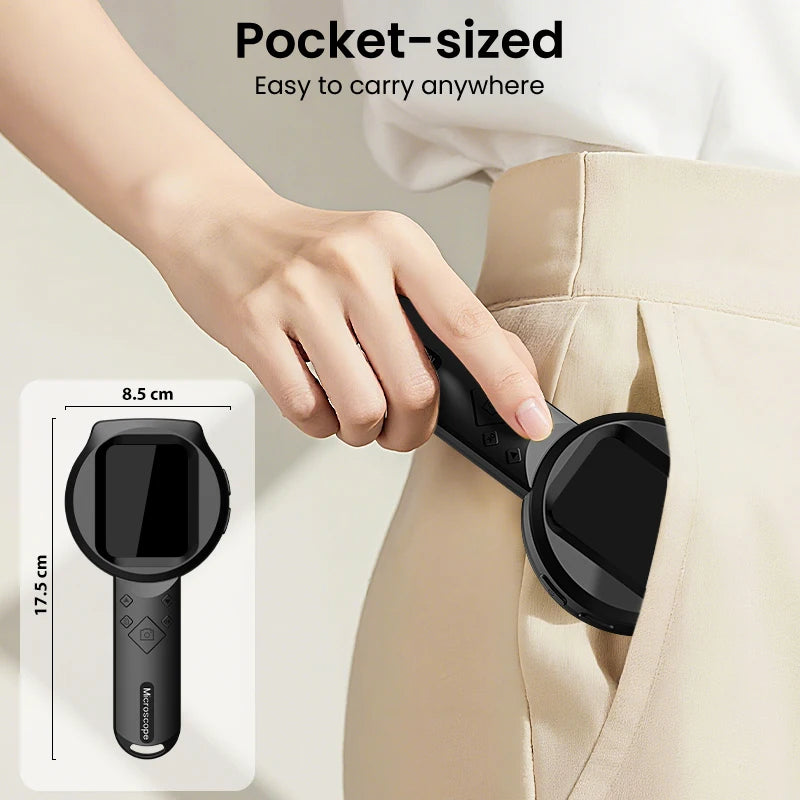 100-fache tragbare digitale Lupe, 1080P HD-Mikroskop, 2,8-Zoll-IPS-Handheld-Mignifying-Glas für Elektronik, Reparatur, Überprüfung von Schmuck