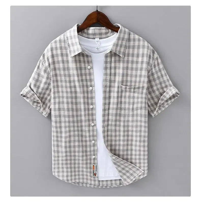 Hemd Kurzarm Herren Sommer 2025, neue trendige Marke, Top, lässig, Revers, Jugend, High-End-Gefühl