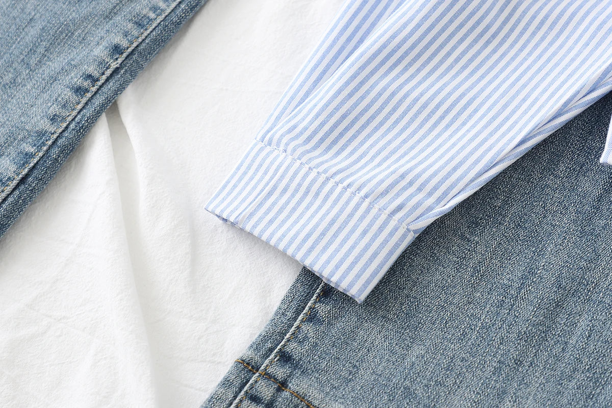 Einfache weiß blau rot gestreifte Hemd Frauen Frühling neue weibliche lässige Langarm Blusen und Tops Mode Damen Kleidung