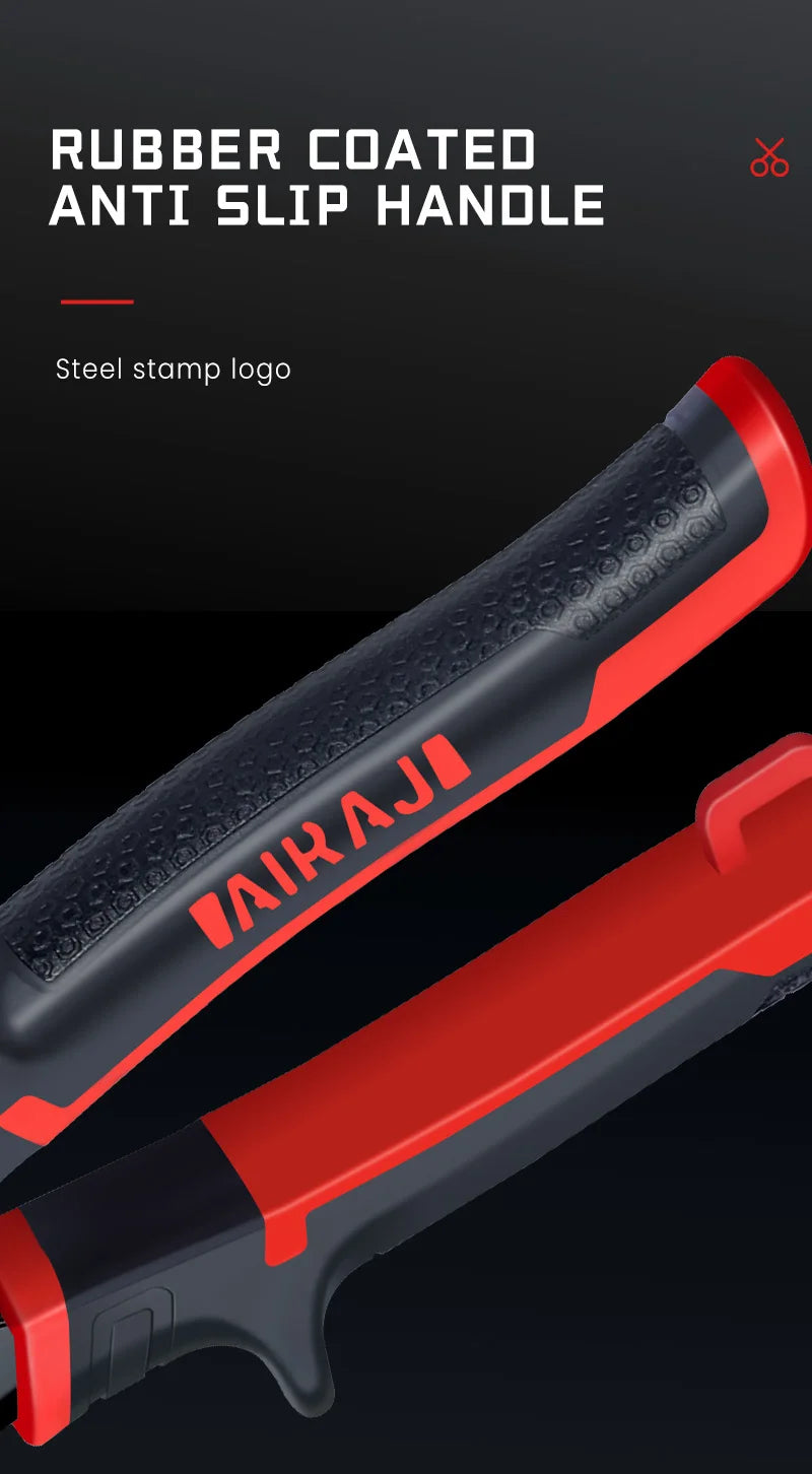 AIRAJ 10/12 Zoll Luftfahrtschere Toughbuilt Metallblechschneiden Multifunktionsschere mit abgestuftem Lineal EDC-Handwerkzeuge