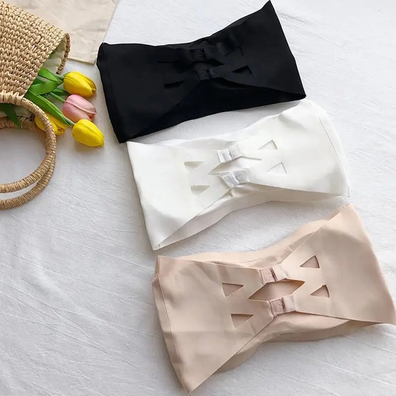 Nahtlose einteilige Röhrenoberteile für Damen, herausnehmbare Polster, Dessous, Basic, Schwarz/Weiß/Haut, trägerloser BH für Damen, Bandeau, sexy Dessous