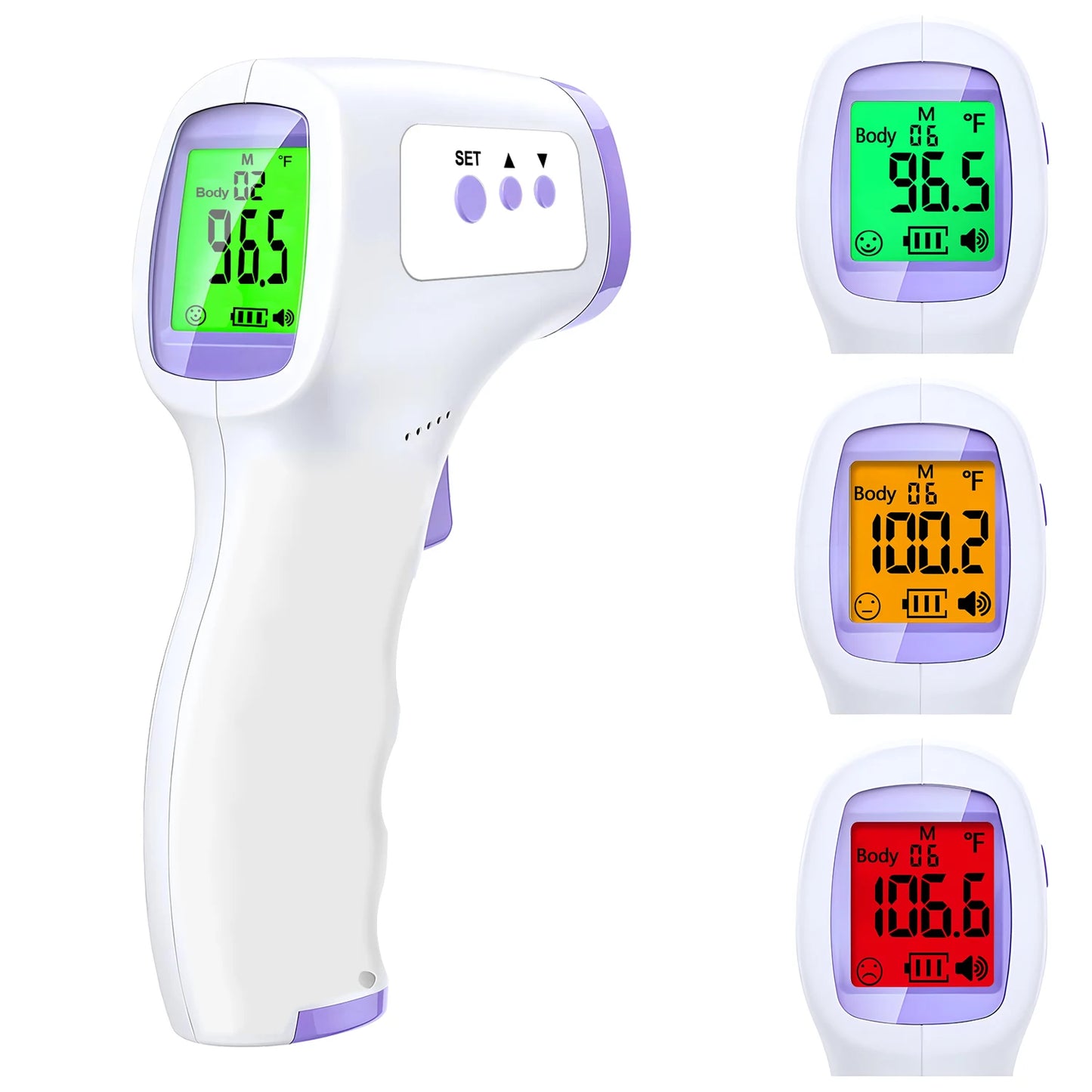 Digitales Infrarot-Thermometer für Stirn und Körper, berührungslose Fieber-Thermometer oder medizinisches tragbares Fingerpulsoximeter, Blutsauerstoff
