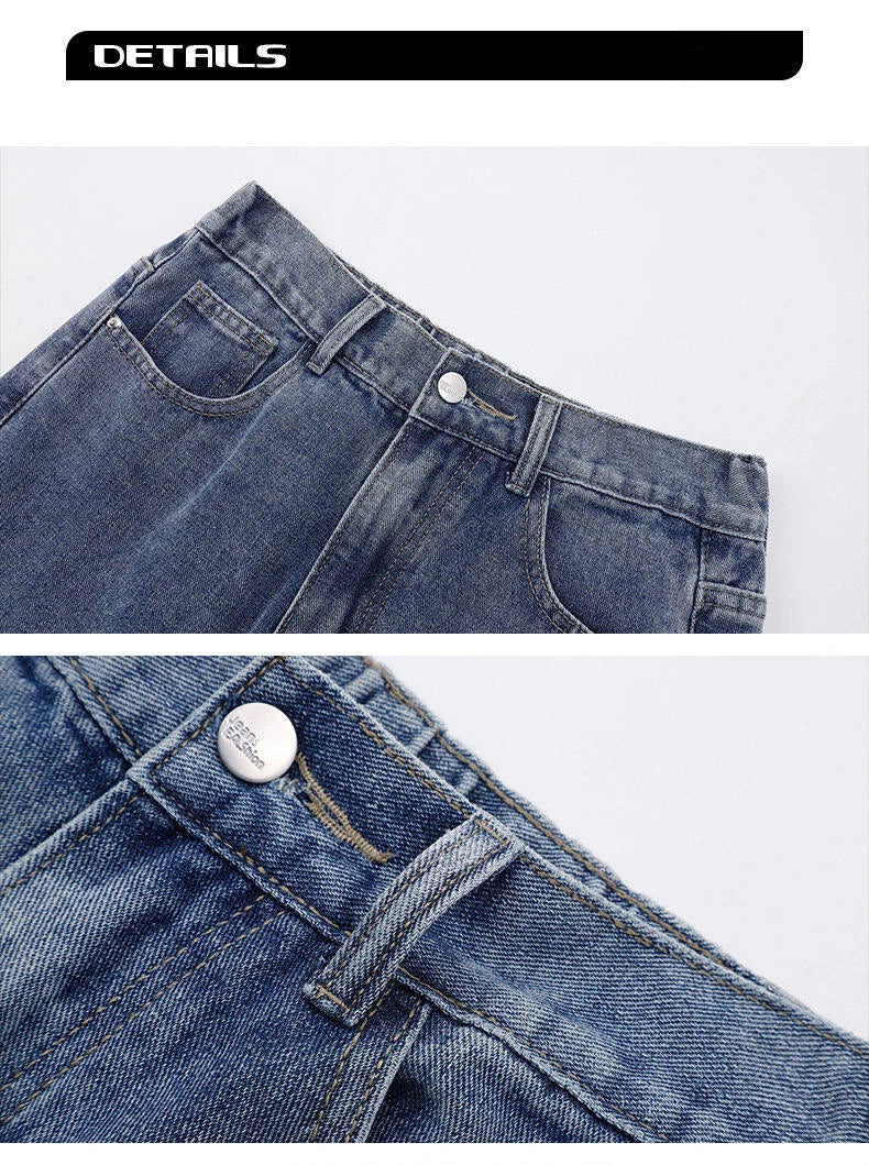 2025 neue Koreanische männer Casual Lange Jeans Klassische Mann Gerade Denim Breite bein Hosen Einfarbig Hellblau grau Schwarz