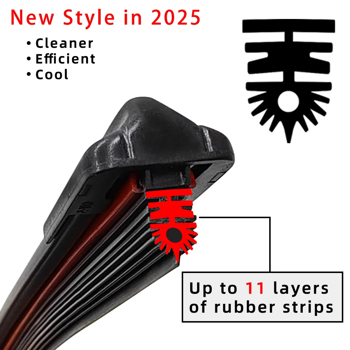 Auto Frontscheibenwischerblatt 11 Schicht Gummistreifen Wischerblatt J/U-förmiges Wischerblatt 14"15"16"17"18"19"20"21"22"24"26"28"