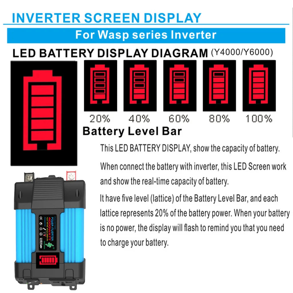 6000W Peak Auto Inverter Konverter LED Spannung Kapazität Display Transformator Konverter 12V220V/110V Dual USB Inverter Auto Geräte