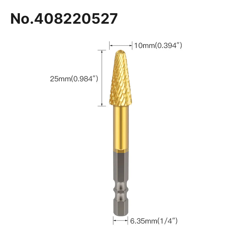 LIDIAO Titanbeschichtung, Rotationsgrate, Rotationsfeile, Sechskantschaft, Schleifwerkzeuge, Gravur, Schleifen, Polieren, Bit für Metall, Holz
