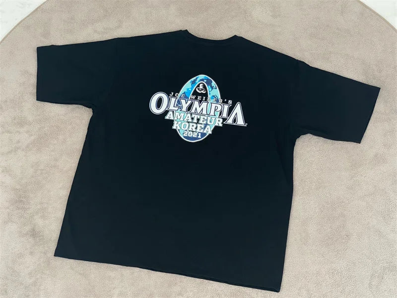 Turnhallen T-shirt männer Mode kurzarm T Männer sommer Lose Fitness T-shirt männer Baumwolle Sport Training tops männer sportswear