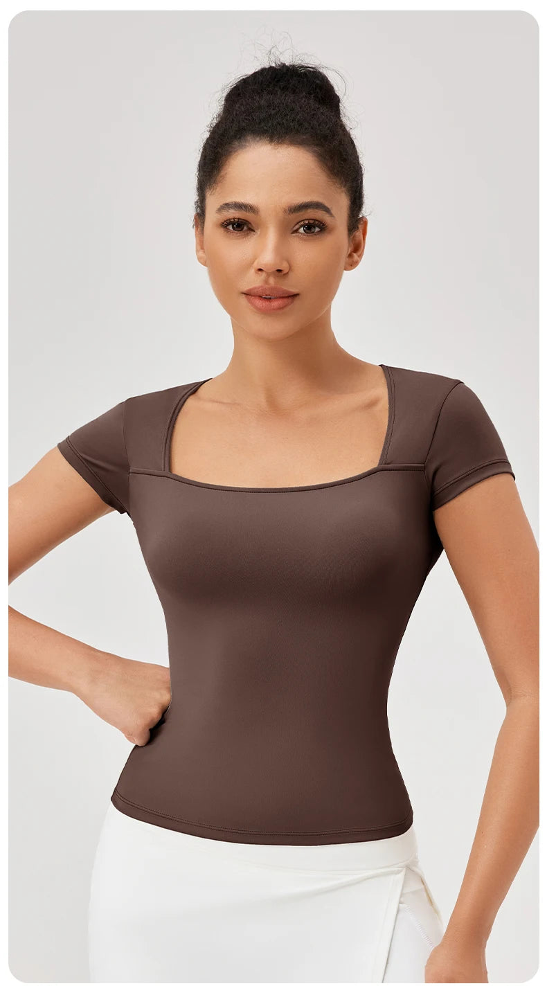 Yoga Tops Frauen Gym Training Sport Tops Quick-Dry Yoga Shirts kurzarm Outdoor Laufen Fitness Casual Sport T-shirt