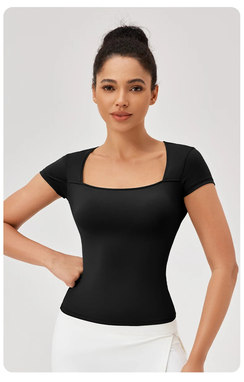 Yoga Tops Frauen Gym Training Sport Tops Quick-Dry Yoga Shirts kurzarm Outdoor Laufen Fitness Casual Sport T-shirt