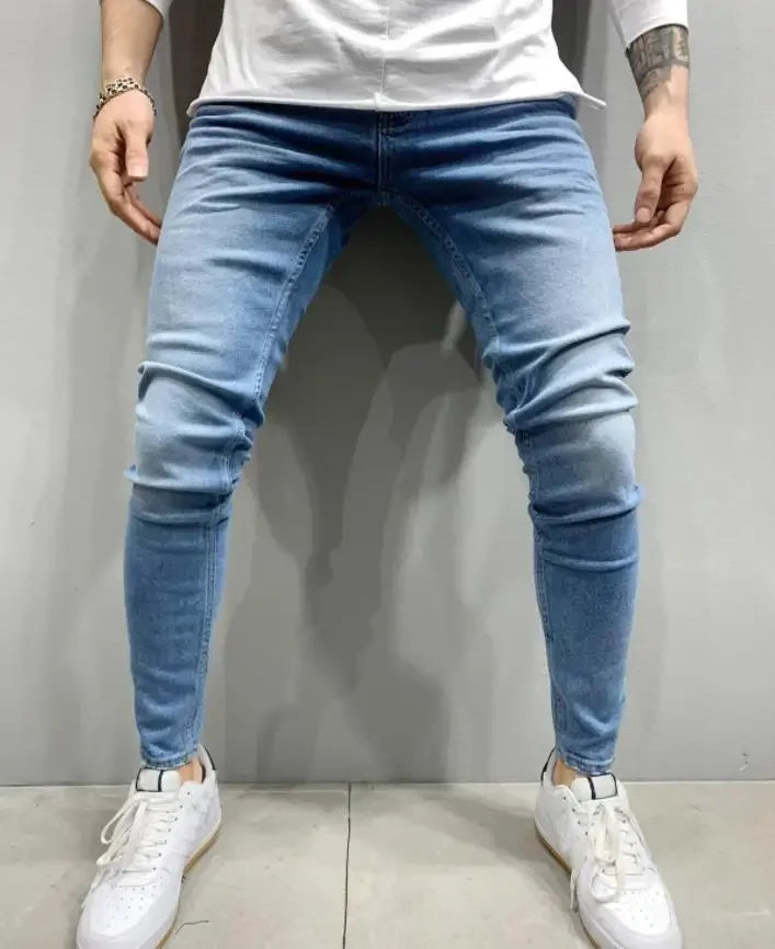 Zerrissene Jeans Männer Stretch Skinny Grey Blue schwarz Hip Hop Jeans hose Streetwear Casual Slim Fit Jeans für Männer Jogging Jeans