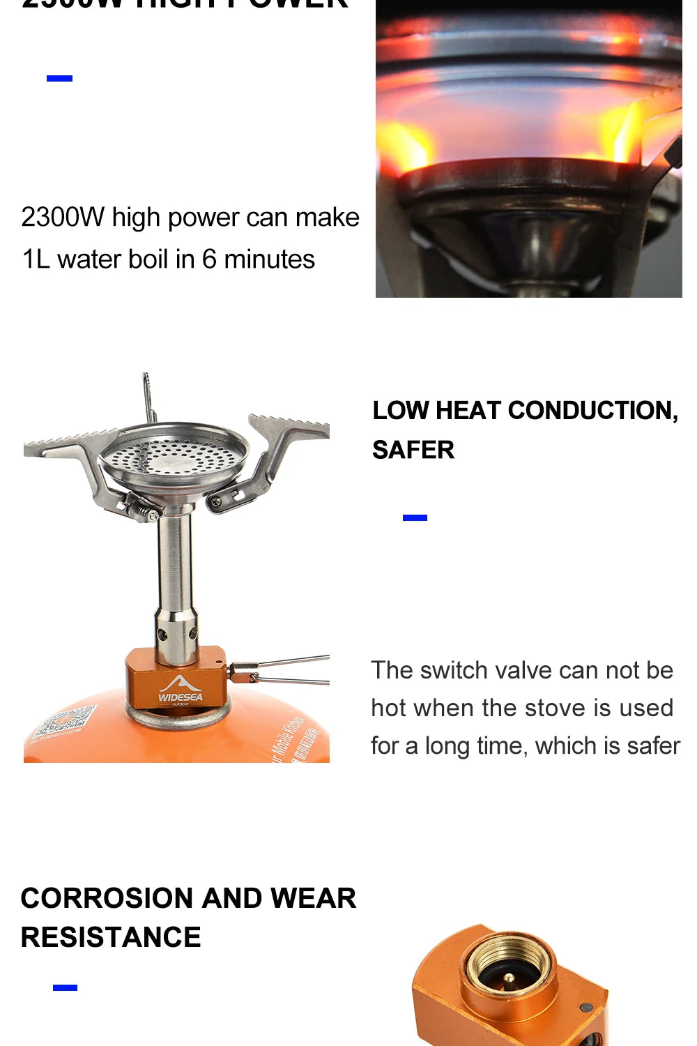 Widesea Camping Gas Brenner Tourist Herd Outdoor Tragbare Heizung Herd Überleben Überleben Ofen Tasche Picknick Kochgeschirr