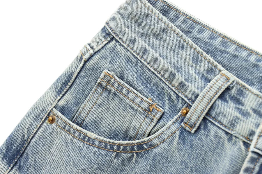 ETJ Damen-Jeans mit weitem Bein und hoher Taille, klassisch, alles mit fünf Taschen, gewaschen, weich, bequem, ultralange Jeans6045022