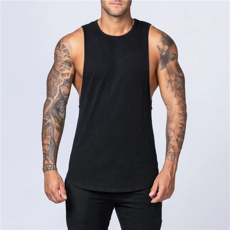 Muskel übung Tanktops Männer Sommer Drop Armloch Weste Sport kleidung Baumwolle Unterhemd abgeschnitten ärmelloses T-Shirt Bodybuilding Top