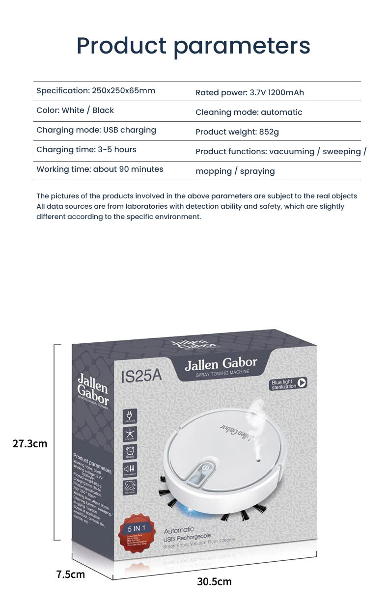 5-in-1 kabelloser intelligenter Roboter-Staubsauger, multifunktional, superleise, Staubsaugen, Wischen, Befeuchten für den Heimgebrauch, Haushaltsgeräte
