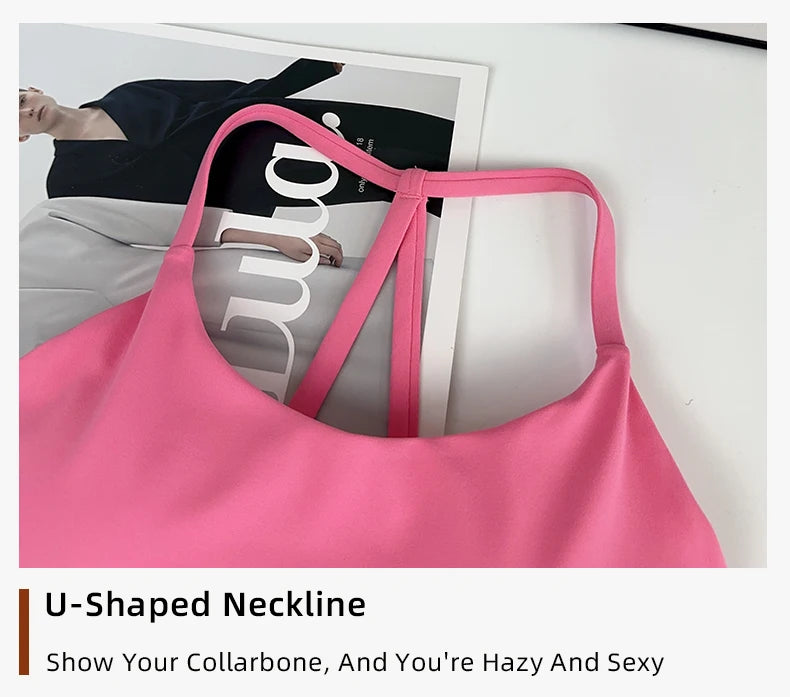 Frauen Fitness Sport-Bh Top Sexy Schönheit Zurück Gym Crop Tops Stoßfest Fitness Schnell Trocknend Pilates Läuft Yoga Tank Top