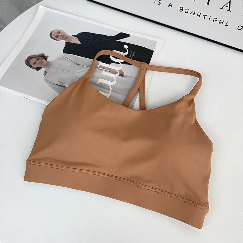 Frauen Fitness Sport-Bh Top Sexy Schönheit Zurück Gym Crop Tops Stoßfest Fitness Schnell Trocknend Pilates Läuft Yoga Tank Top