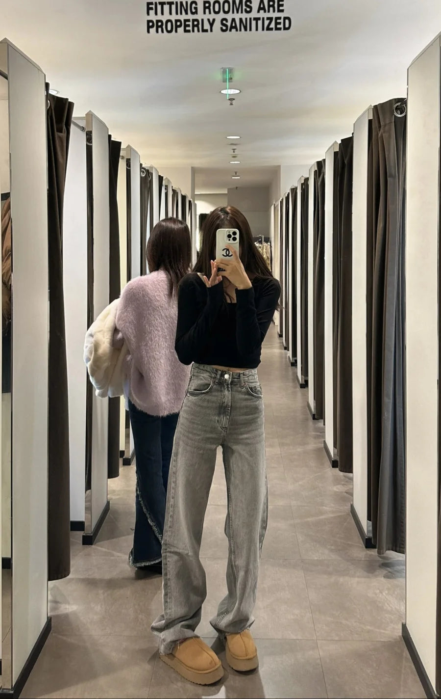 ETJ Damen-Jeans mit weitem Bein und hoher Taille, klassisch, alles mit fünf Taschen, gewaschen, weich, bequem, ultralange Jeans6045022