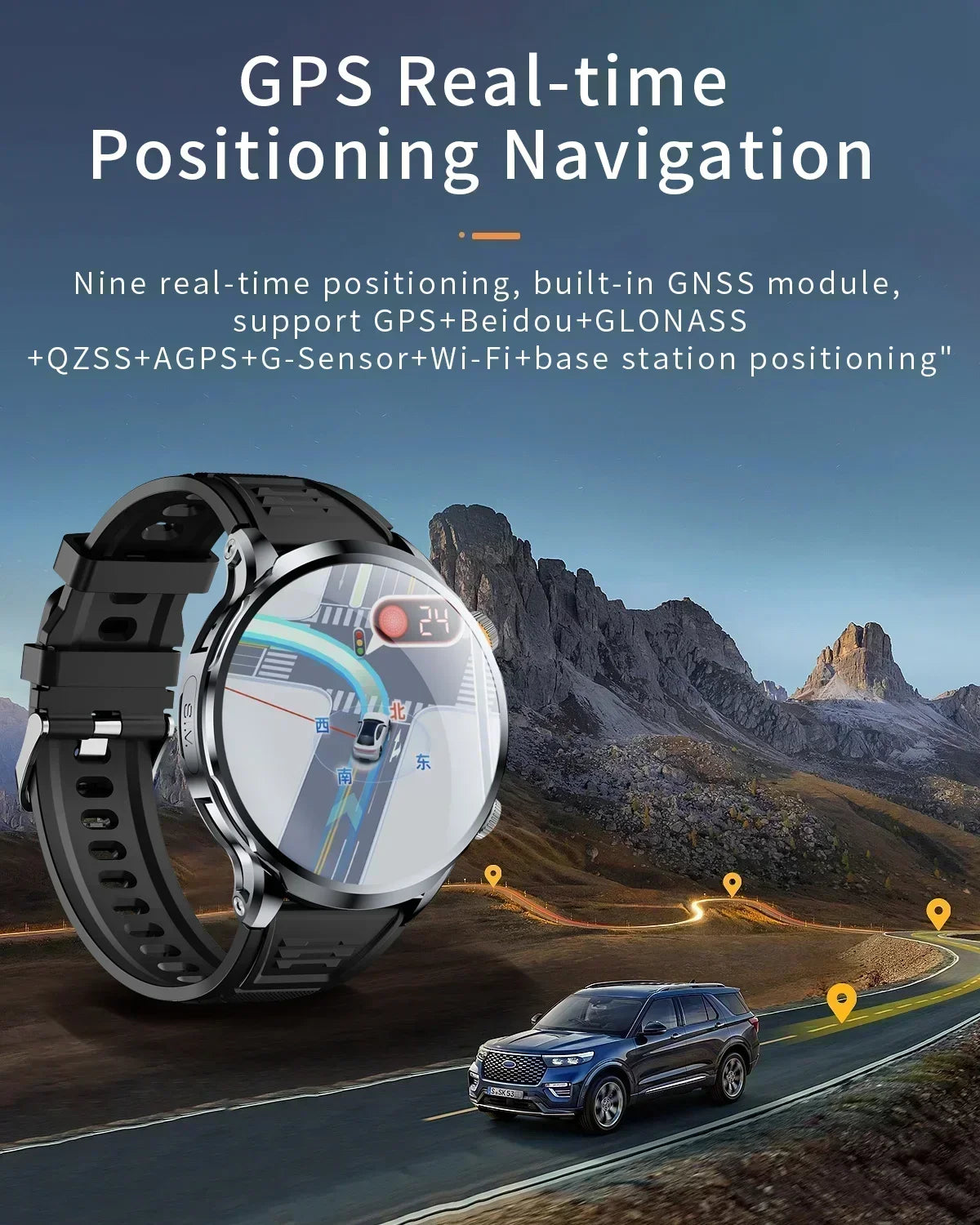 Neue H18 Android Smartwatch 1,95 Zoll AMOLED Blaulichtfilter Bluetooth Anruf GPS+GLONASS Dual Navigation Wasserdicht