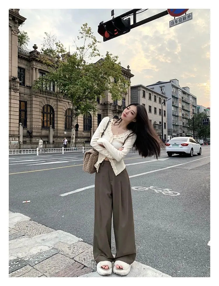 Dünne Hemden Frauen Langarm Frühling Elegante Büro Dame Vintage Rüschen Ziemlich Design Chic Gemütliche Tops Temperament Einfache Beliebt