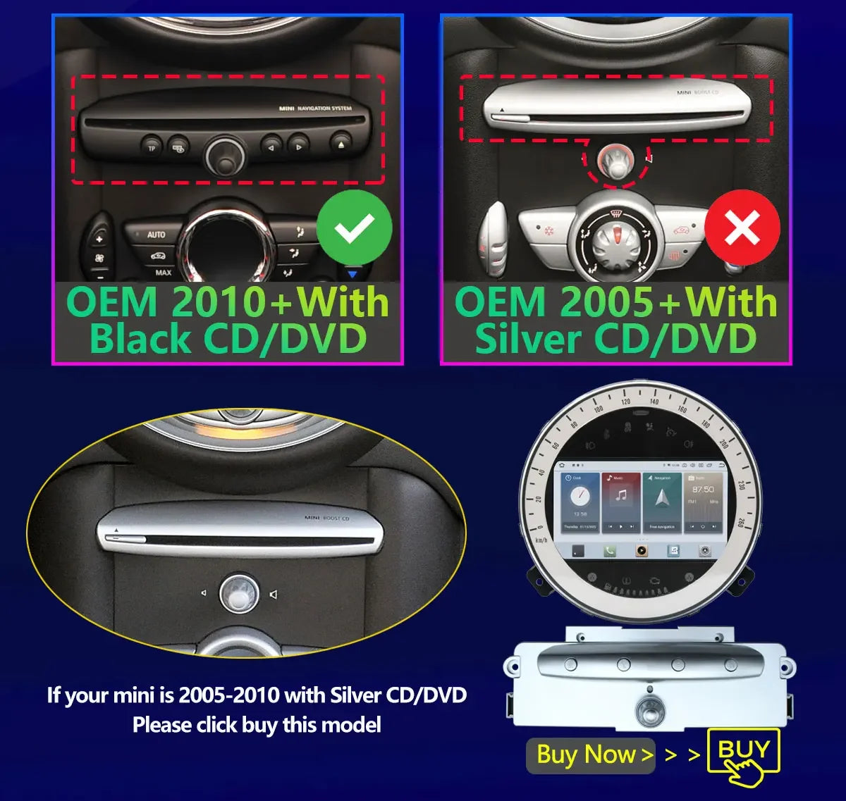 UIS7870 6nm 12G + 256G Android 13 Auto GPS Radio Player Für BMW Mini Cooper R55 R56 R57 R58 R59 R60 2010-2016 CarPlay Video Stereo