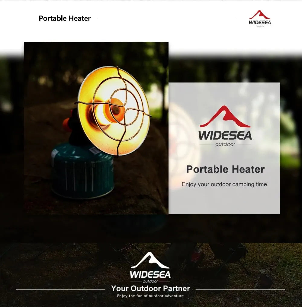 Widesea Camping-Heizung, tragbarer Kamin aus Edelstahl für den Winter, Outdoor, Herd, Wandern, Gasbrenner, Heizung, Überlebensausrüstung