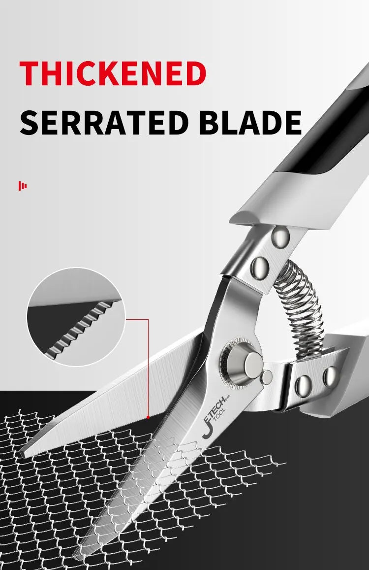 Professionelle Industrieschere: Edelstahlschere, Blechschere zum Schneiden von Blechen und PVC-Rohren