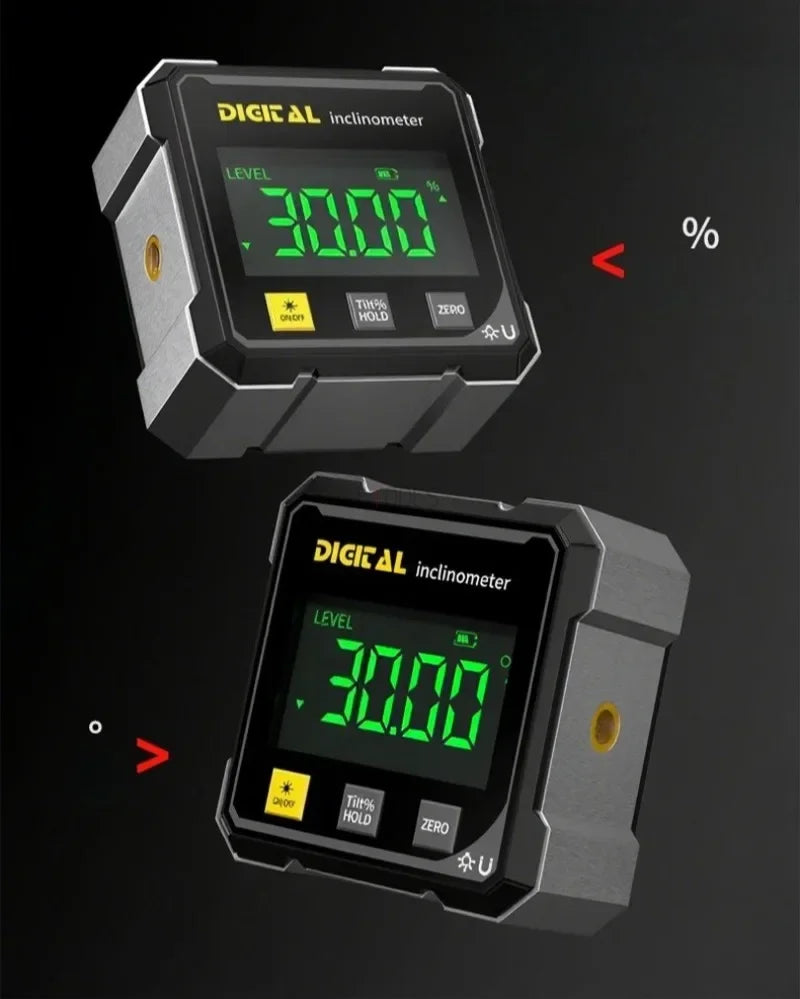 Taschen-Winkelmesser mit digitaler Wasserwaage, Neigungsmesser, professionelles Winkelmesser mit Digitalanzeige, 360-Grad-Magnet, elektronischer Wasserwaage