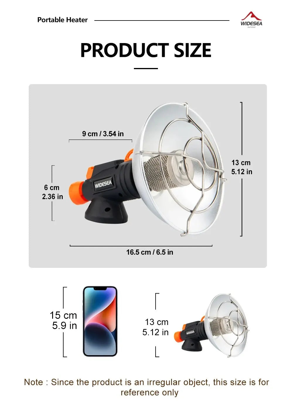 Widesea Camping-Heizung, tragbarer Kamin aus Edelstahl für den Winter, Outdoor, Herd, Wandern, Gasbrenner, Heizung, Überlebensausrüstung