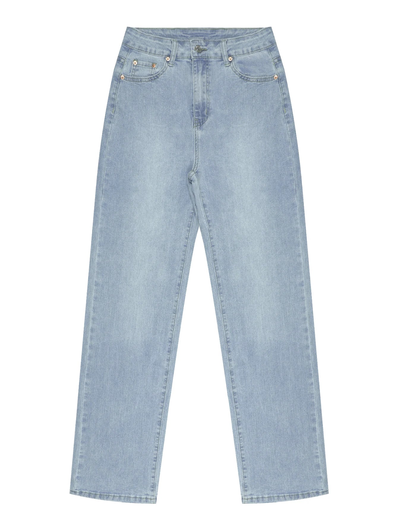 Modische und vielseitige, lässige Damenjeans mit geradem Bein